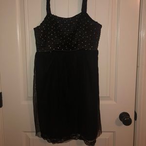 SUPER cute ANGIE tulle overlay mini dress w/studs